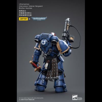 Интерцессор-ветеран Ультрамаринов (Warhammer 40k) - КОЛЛЕКЦИОННАЯ ФИГУРКА 1/18 Ultramarines Intercessor Veteran Sergeant Brother Aeontas (JT4386) - JOYTOY