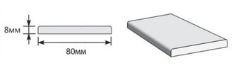 Наличник (Плёнка ПВХ, Цвет Белый) МДФ Прямоугольный 2150*80*8