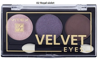 VITEX Компактные тени для век VELVET EYES 3-цветные