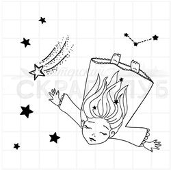 штамп звезды и ангел