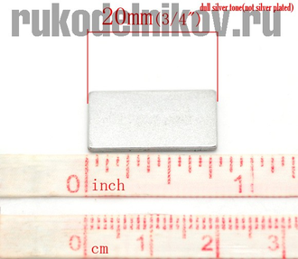 магнит неодимовый прямоугольный 15x10 мм, цвет-серебро