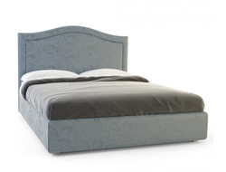 Кровать Calvaro серо-синяя с узором