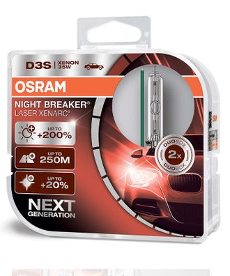 Ксеноновые лампы OSRAM D3S Xenarc Night Breaker NEXT (+200%) 2 шт 66340XNL-HCB