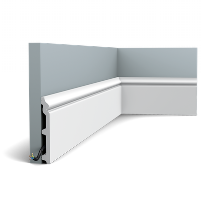 Плинтус ORAC Decor SX118, дюрополимерный, влагостойкий, ударопрочный, под покраску, длина 2 метра