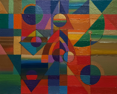 Композиция Осень. Диптих. 2019. Холст, масло. 40х100 см