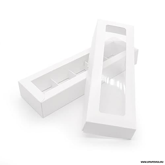 Коробка для конфет Белый 5 шт (7 х 23 х 3,5 см) Крышка - дно