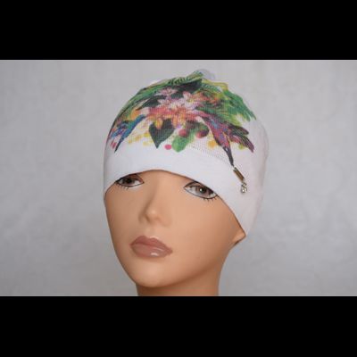 Шапка для спортзала Vizio Италия 5466 белая с рисунком