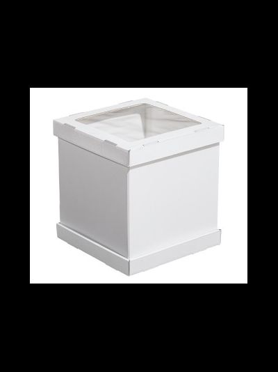 Коробка для торта с/о усиленная (белая, гофрокартон), 260*260*300мм