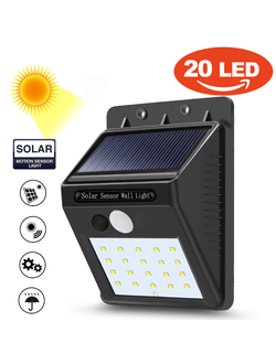 Светодиодный Фонарь 20 Led solar powered led wall light оптом