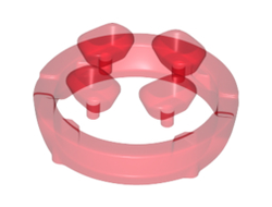 Rock Faceted with Small Pin Infinity Stone, 4 on Sprue, Trans-Red (36451 / 6221209)