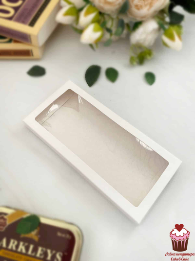 Упаковка под плитку шоколада Белая 17х8 см