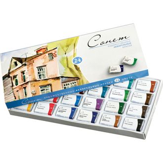 Набор акварель Сонет 24 кюветы