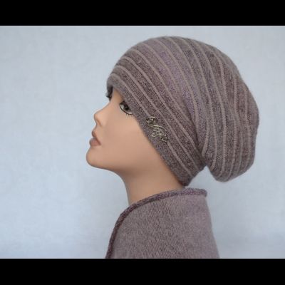 Сиреневый берет в полоску и шарф Vizio Италия 5302