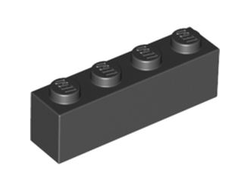 Brick 1 x 4, Black (3010 / 301026)