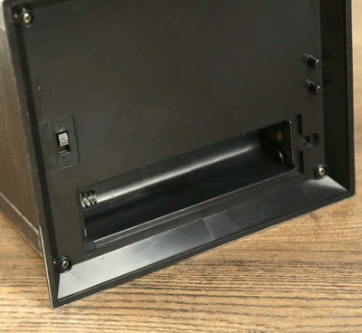 Фонарь со светодиодной подсветкой Камин черный-хром 29х16х12см