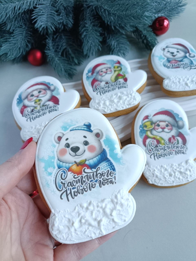 Имбирные пряники новогодние "Варежки"