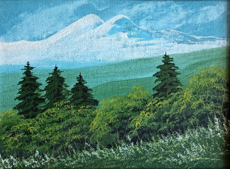 "Эльбрус" холст на картоне масло Гикалова М. 2004 год