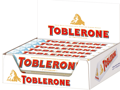 Белый молочный шоколад Toblerone White с медово-миндальной нугой (Швейцария), 100 г