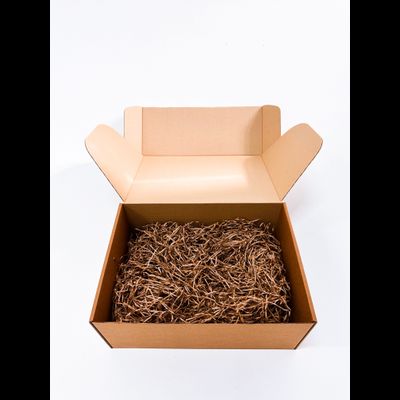 Огромная подарочная коробка GILEV 52x38x22 см с наполнителем и синей лентой