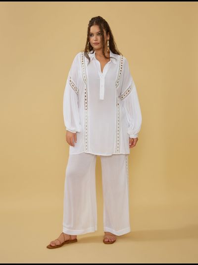 Туника для пляжа с вышивкой