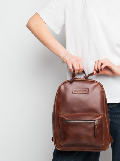 Женский кожаный рюкзак Anzolla cognac (арт. 3040-03)