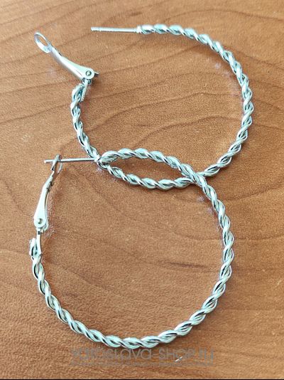 Модель: АЛ-251. Серьги-кольца витая проволока.
