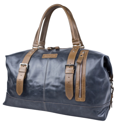 Кожаная дорожная сумка Campora Premium dark blue (арт. 
4019-54)