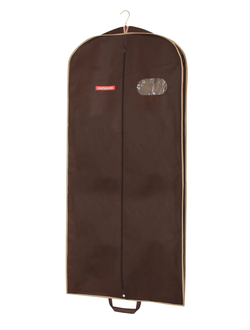 Чехол для одежды объемный Hausmann с овальным окном ПВХ и ручками 60*140*10, коричневый HM-701403CB