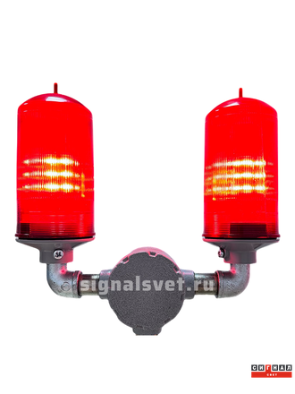 Сдвоенный 2хЗОМ 1>10кд, типа «А», 220V AC, IP65. Светодиодная лампа