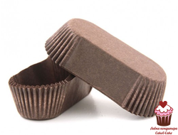 Капсулы бумажные для эклеров Коричневые, 24 шт 7,8х2,8 см