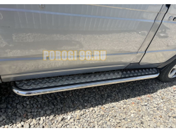 Пороги с накладным листом (на обе стороны) d53 ГАЗель Соболь