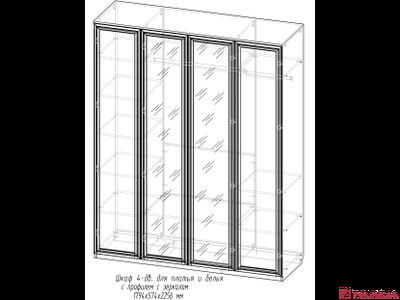 Шкаф 4-дверный ПРОФИЛЬ с зеркалами