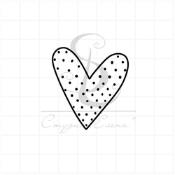 Штамп сердце в горошек