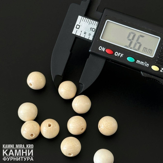 Круглые бусины из светлого дерева 10 мм, цена за набор