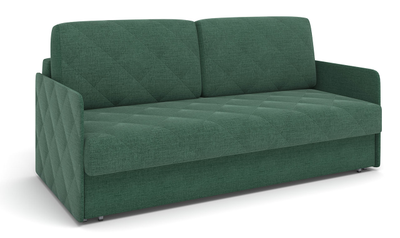 ДВУСПАЛЬНЫЙ КОМПАКТНЫЙ ПРУЖИННЫЙ ДИВАН-КРОВАТЬ ТУЛУЗА, МЕТАЛЛОСКЕЛЕТ С МЕХАНИЗМОМ ЕВРОКНИЖКА С УЗКИМИ ПОДЛОКОТНИКАМИ