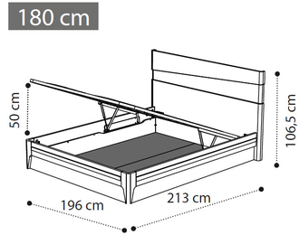 Кровать "Fold" 180х200 см с подъемным механизмом