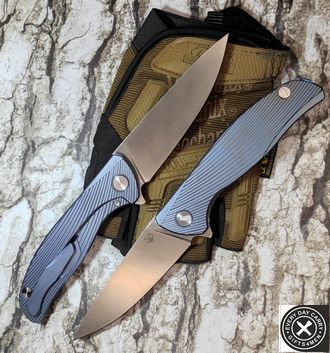 Складной нож  Shirogorov Khati titanium blue