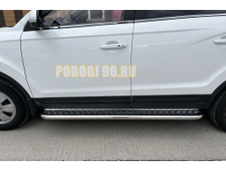 Пороги с накладным листом d53 для Lifan Myway (2017-...)