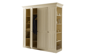 ШКАФ ДАНИЯ №2 ИЗ МАССИВА СОСНЫ 4-СТВОРЧАТЫЙ С БОКОВЫМИ ПОЛКАМИ 194 Х 62,5 Х 202 СМ