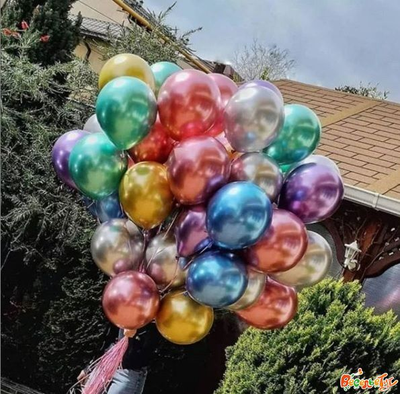 шар с гелием 12"/30 см "хром"