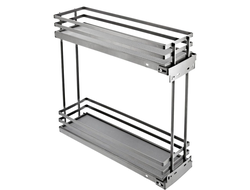 Двухуровневая боковая корзина АНТРАЦИТ MOVIX PRO 150 мм без направляющих (плоский прут) KO-150BO-60 GTV *