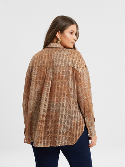 Рубашка свободного кроя, беж