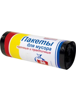 МУСОРНЫЙ МЕШОК ПВД 30Л, 30 ШТ/РУЛ., 25мкм, 48*58см