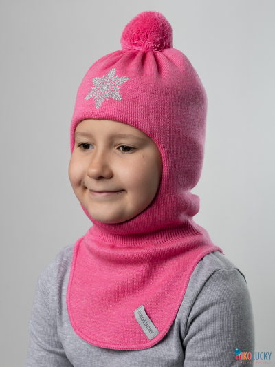 Шапка-шлем 23101-04 с утеплит., хб подклад, ярко-розовый 50-52