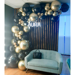 Гирлянда разнокалиберная "Черный и золото хром", 1 метр