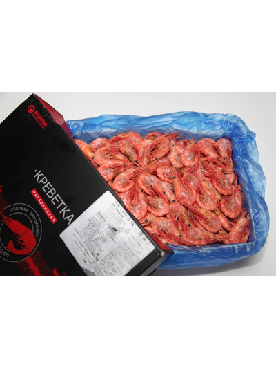 Креветка северная, размер 70-90шт на кг, варено-мороженная неочищенная. Магаданрыба