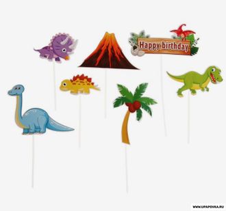 Топпер «С Днём Рождения» Динозавры