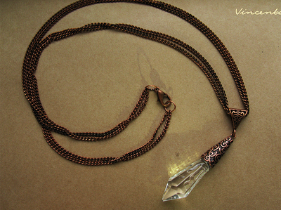 Волшебный Кристалл "Огонь и Лёд". Кулон-маятник в стиле фэнтези из коллекции волшебных украшений "Винсенто"