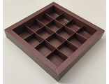 Коробка для 16 конфет с проз. кр. (шоколад), 200*200*30мм