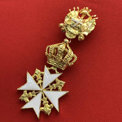 Орден Иоанна Иерусалимского Командорский с  бантом из муаровой ленты. Полноразмерная копия LUX! Лот №55.